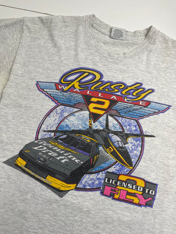 (XL) Vintage '94 Rusty Wallace Nascar Racing Tee Light Grey