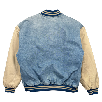 Vintage Route 66 Denim Varsity Jacket