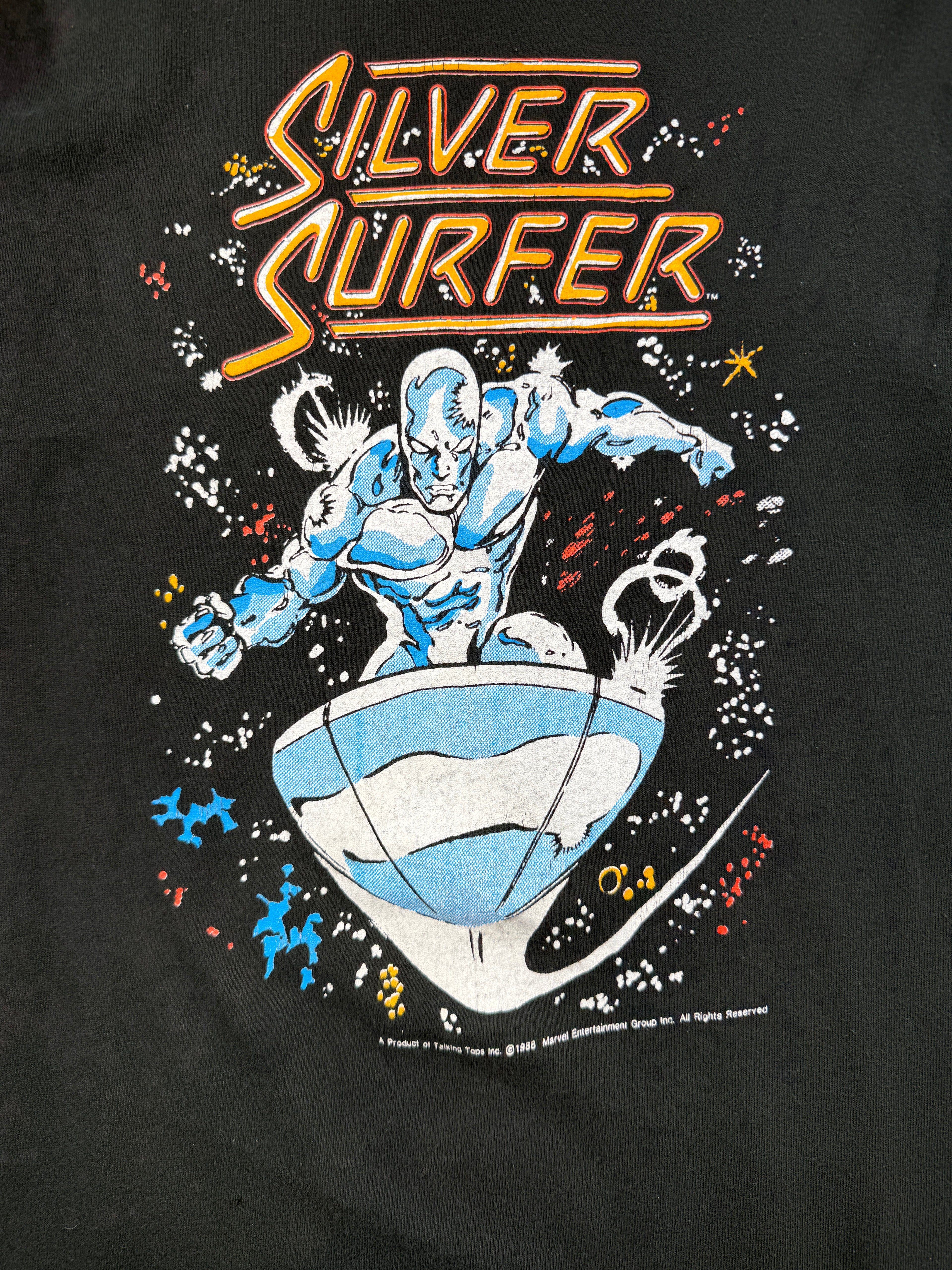 Vintage 1988 Silver Surfer Tee Black