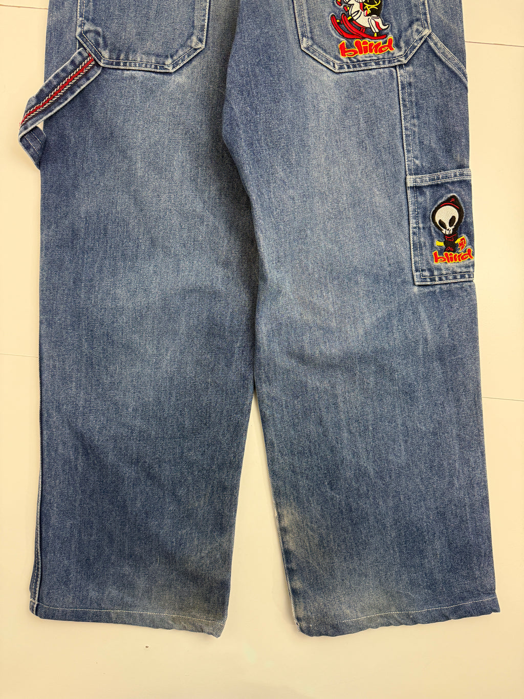 Blind Embroidered Carpenter Denim Pants