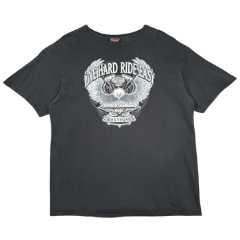 Vintage Harley Davidson Live Hard Ride Easy Tee Black