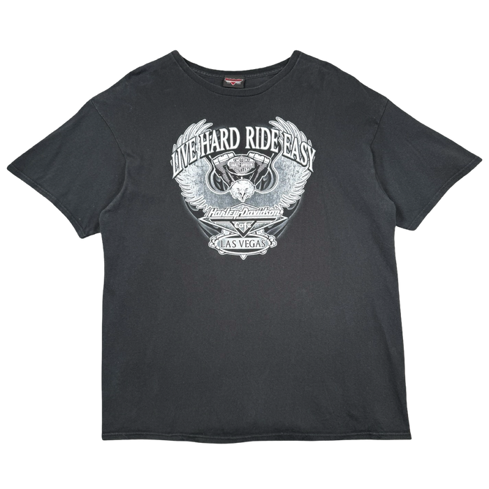 Vintage Harley Davidson Live Hard Ride Easy Tee Black | Vitnage Clothing Store Canada