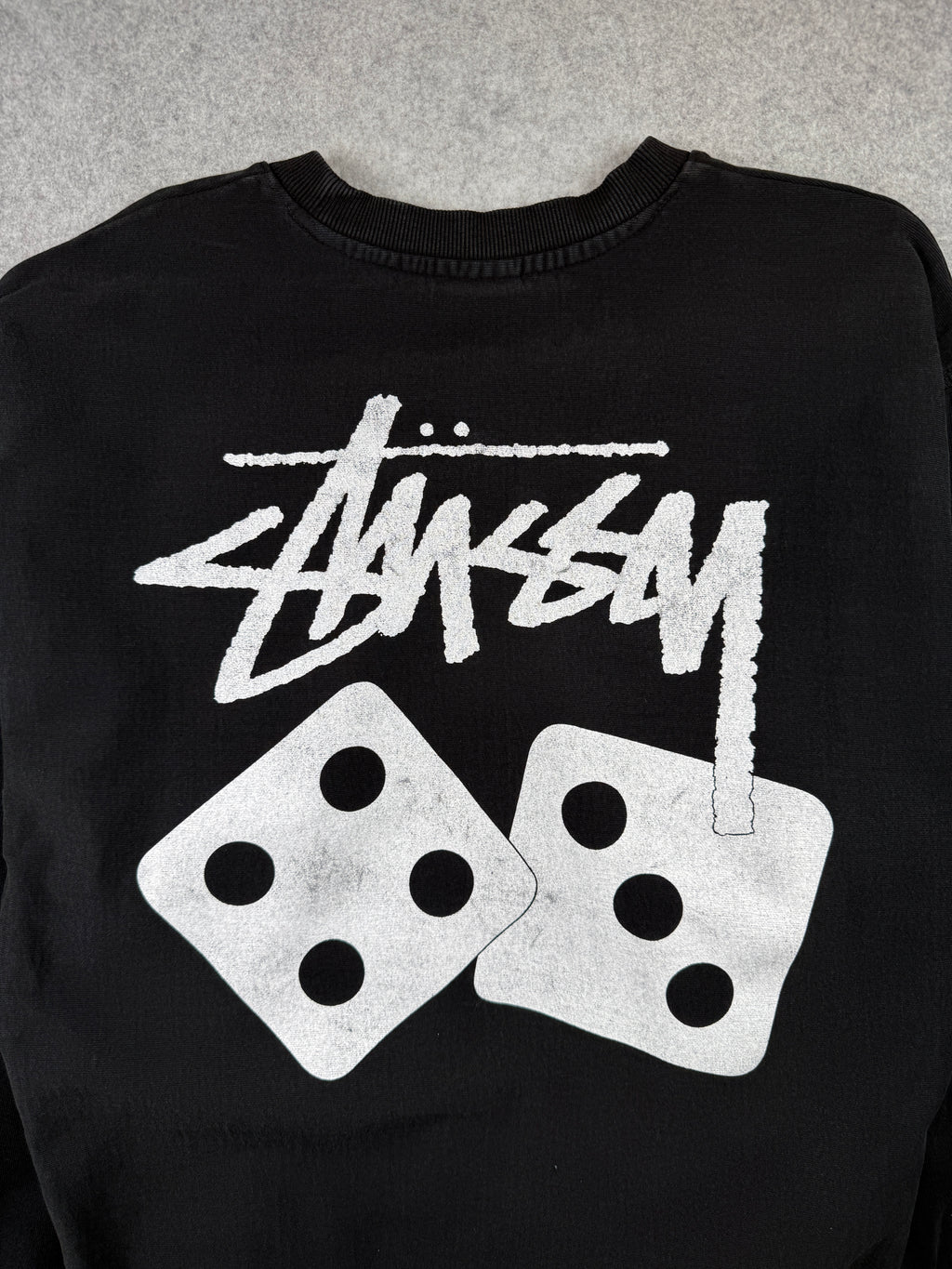 Stussy Dice Pigment Dyed Crewneck Black (USED)
