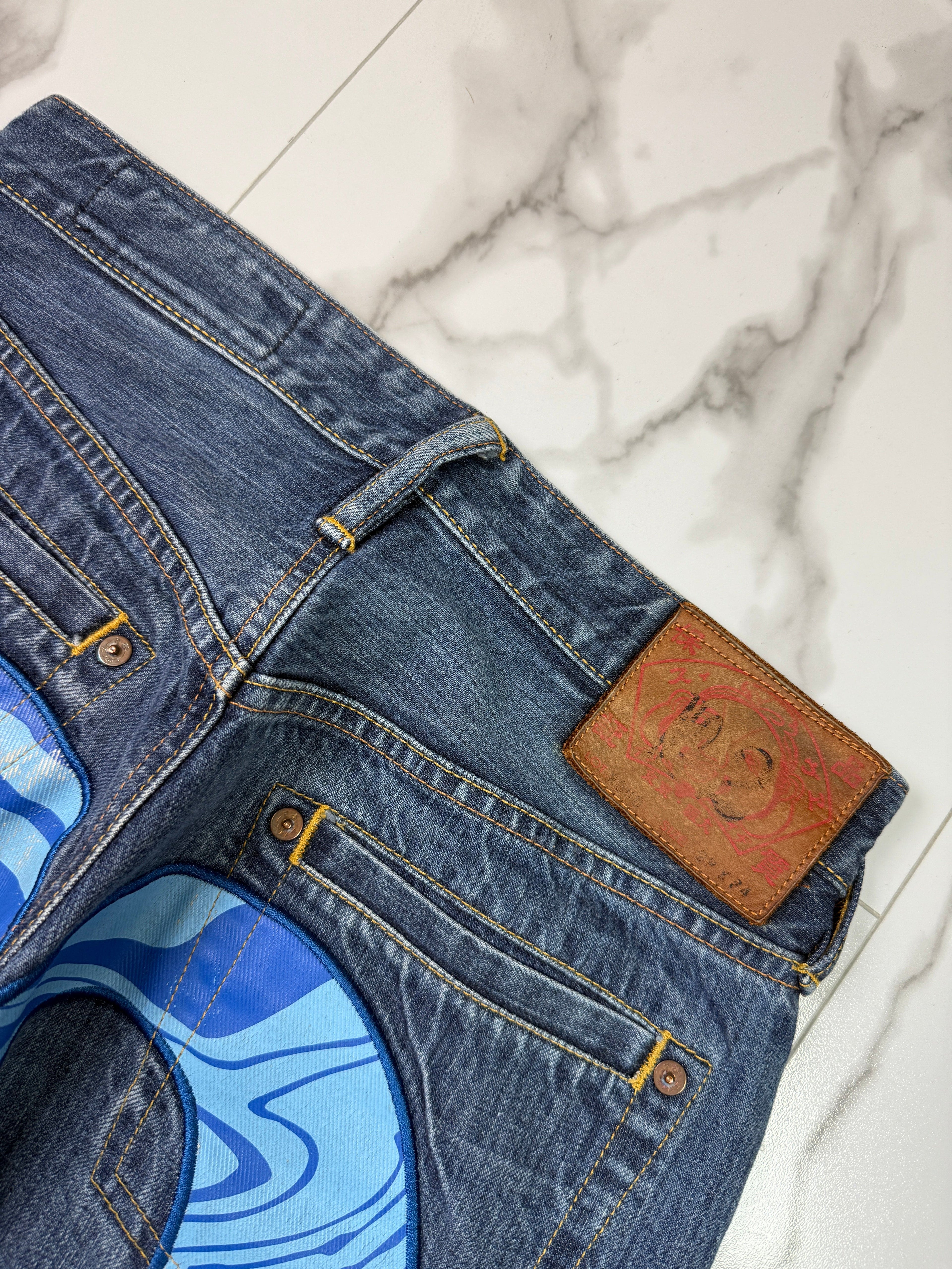 Vintage Evisu Lot 2000 No. 2 Blue Daicock Denim Pants