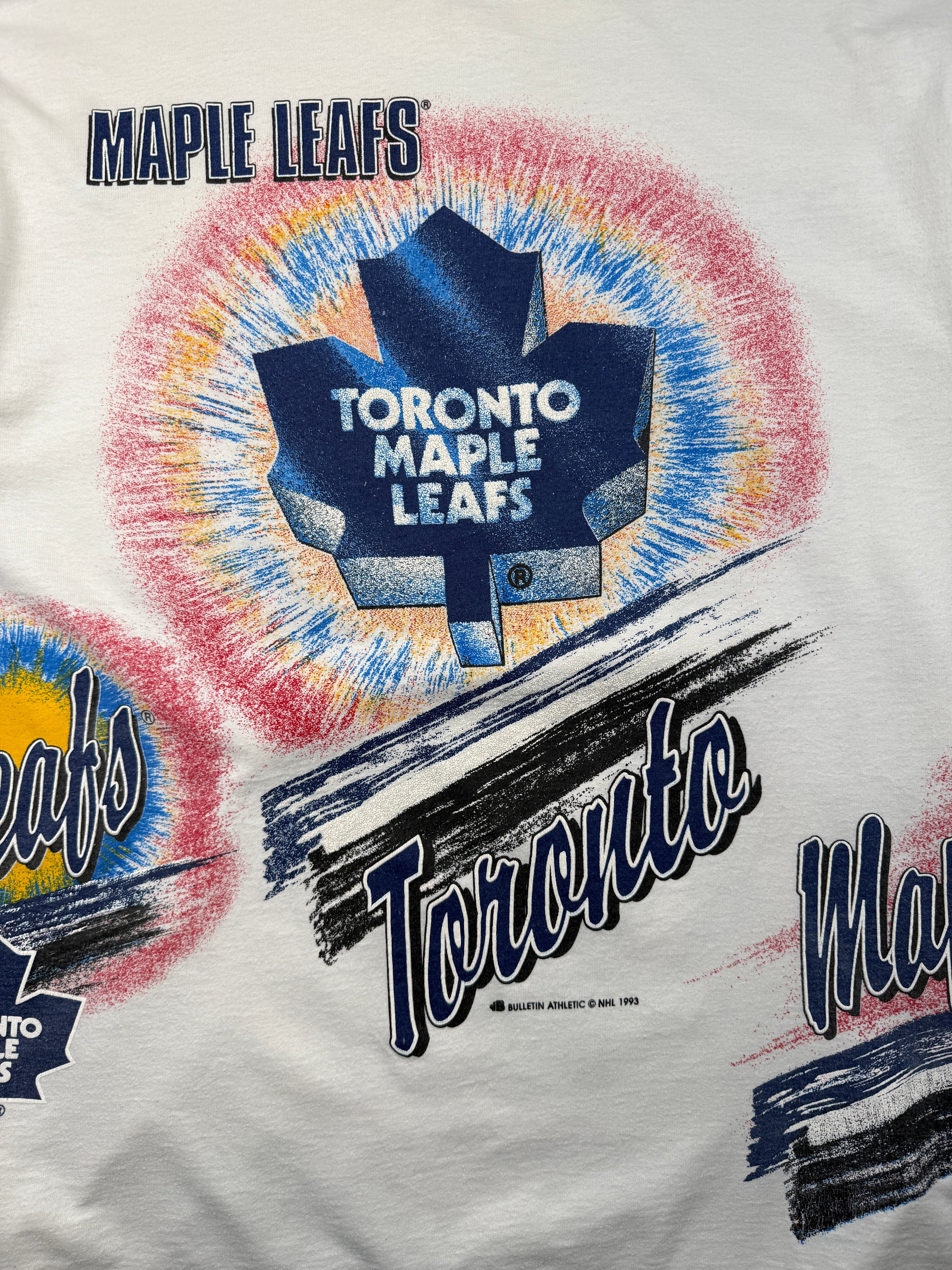 Vintage Toronto Maple Leafs Goalie AOP Tee White