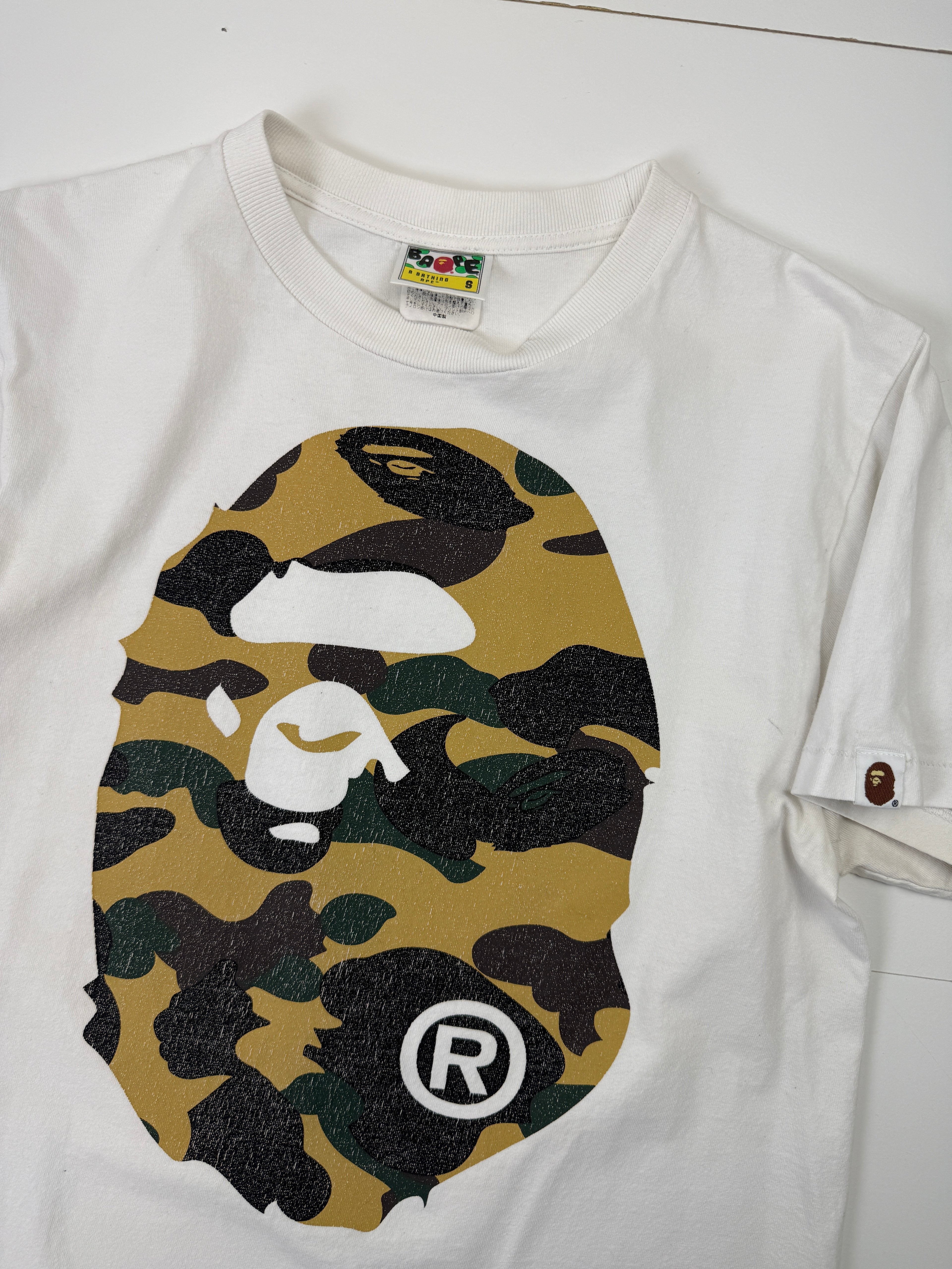 BAPE Camo Big Ape Head Tee White (USED)