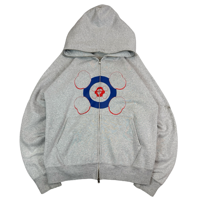 BAPE x Kaws Target Logo Full Zip Up Hoodie Grey (USED) | Vitnage Clothing Store Canada