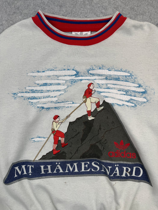 Vintage 1980s Adidas Mt. Hämnesnärd Patrol Sweatshirt White | Vitnage Clothing Store Canada