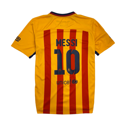 (S) Nike FC Barcelona Messi Jersey Yellow | Vintage Clothing Store Canada