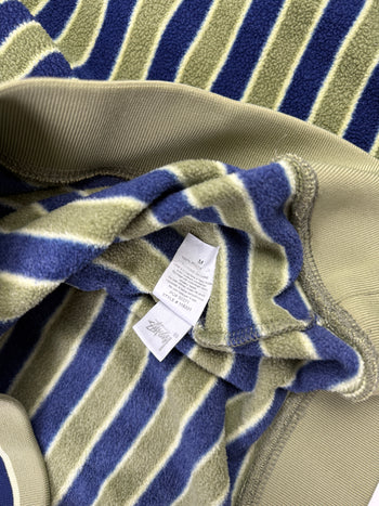 Stussy Striped Polar Fleece Sweatshirt Blue/Green (USED)