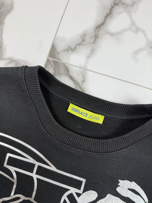 Versace Jeans Logo Sweatshirt Black (USED) | Vitnage Clothing Store Canada