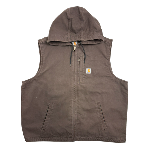 Carhartt Hooded Work Vest Brown | Vintage Clothing Store Canada