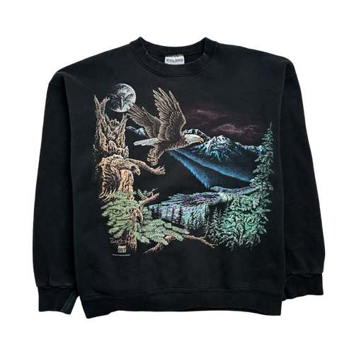 (L) Vintage '95 Natures Eagle Sweatshirt Black | Vintage Clothing Store Canada