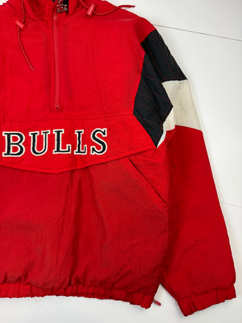Vintage 90's Chicago Bulls Starter Hooded Jacket Red