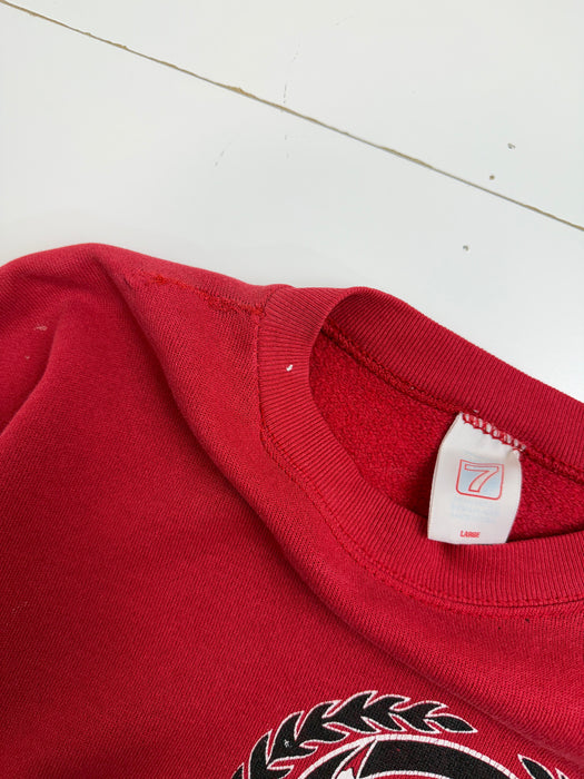 Vintage 90's Logo 7 Chicago Bulls Sweatshirt Red | Vitnage Clothing Store Canada