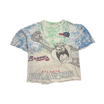 (M) Vintage '93 AOP Atlanta Braves Cropped Tee White