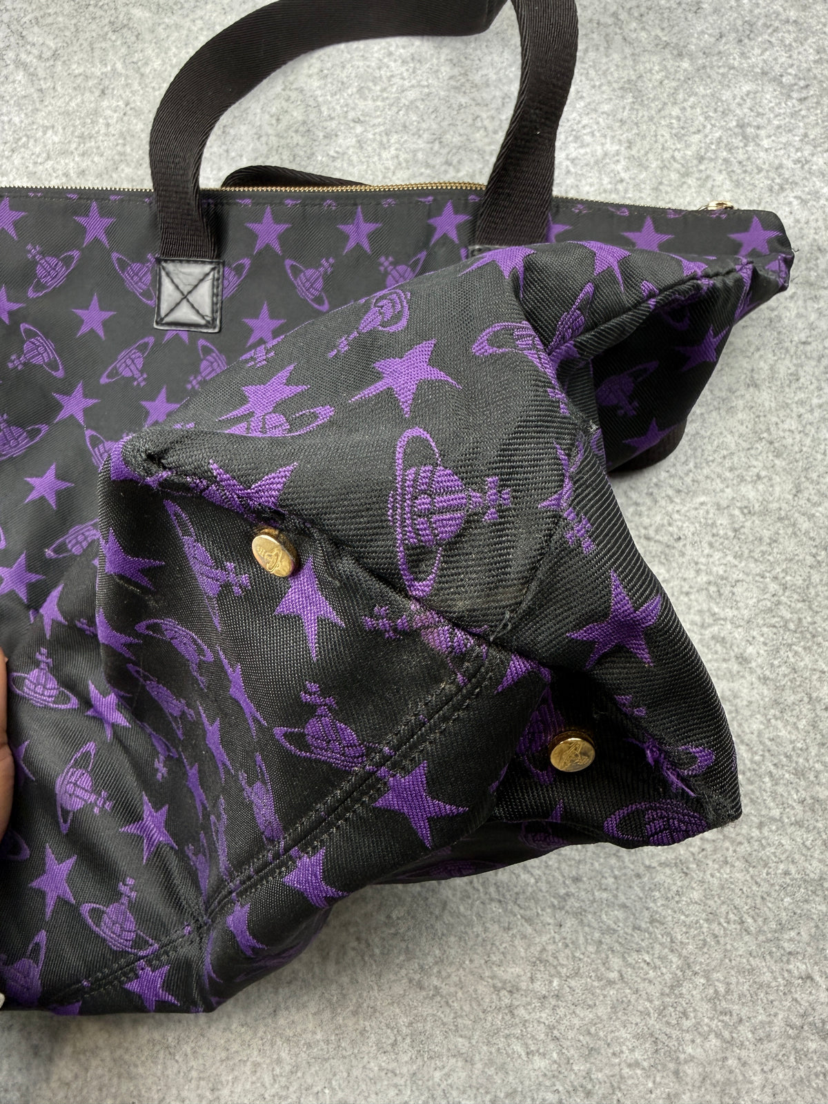 Vivienne Westwood Jacquard Multi Star Orb Large Handbag Purple/Black