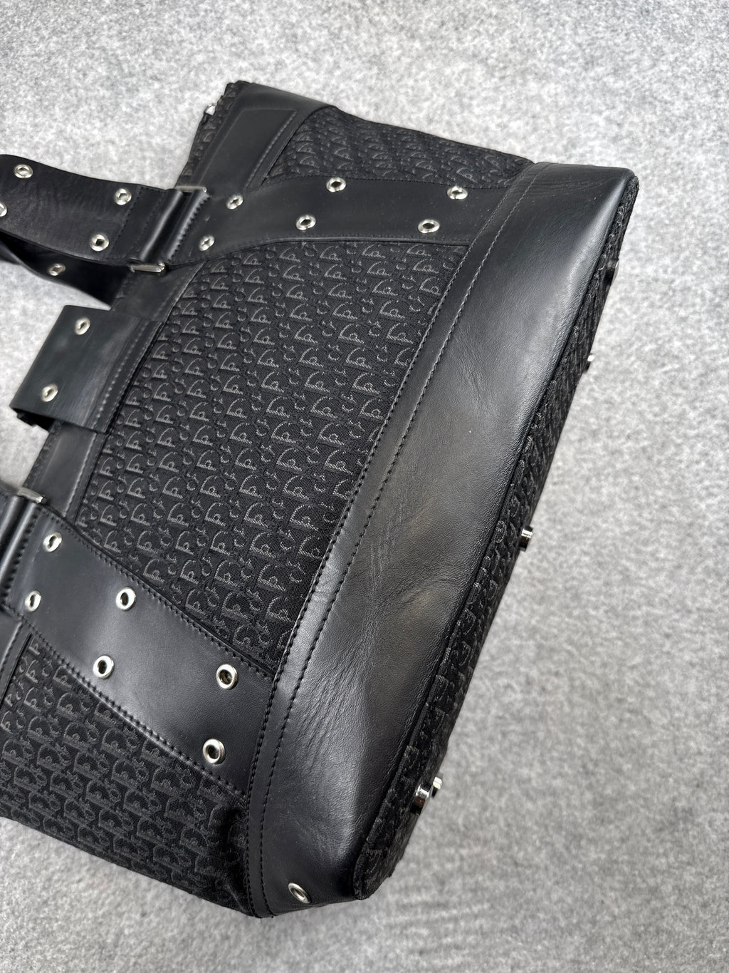 Vintage Dior Street Chic Tote Trotter Bag Black