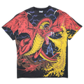 Vintage Liquid Blue Dragon AOP Faded Tee Black