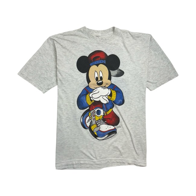 (L) Vintage 90s Disney Mickey Mouse Tee Grey