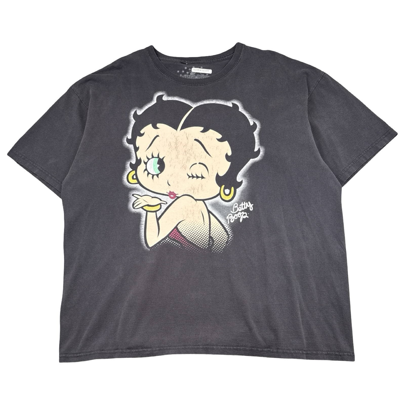 Betty Boop Blowing A Kiss Tee Black