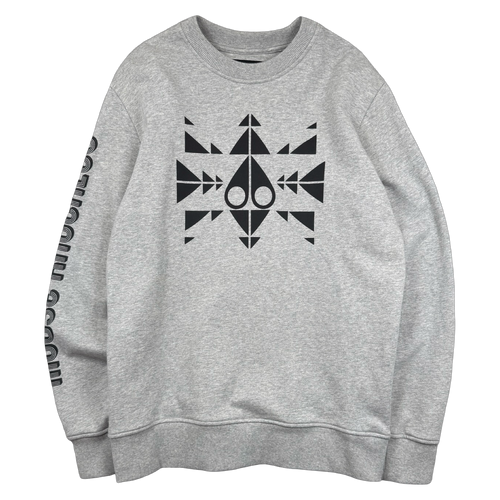 Moose Knuckles Trippy Logo Crewneck Grey (USED) | Vintage Clothing Store Canada