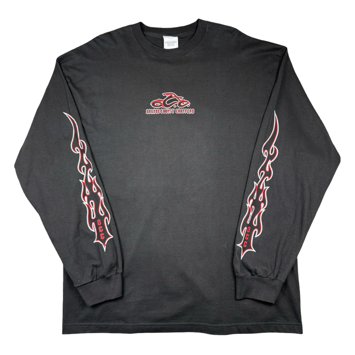 Vintage Orange County Choppers Flame Sleeve L/S Tee Black/Red | Vitnage Clothing Store Canada