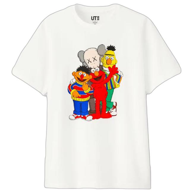 Kaws x Uniqlo Sesame Street Group Tee White