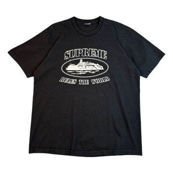 Supreme x Corteiz Rules The World Tee Black (USED)