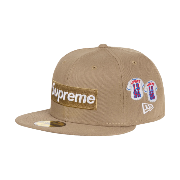 Supreme Jerseys Box Logo New Era Fitted Hat Khaki | Vitnage Clothing Store Canada