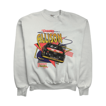 (M) Vintage 90s Davey Allison Nascar Sweatshirt White