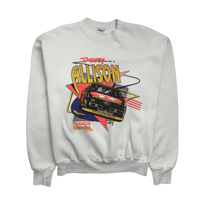 (M) Vintage 90s Davey Allison Nascar Sweatshirt White | Vitnage Clothing Store Canada