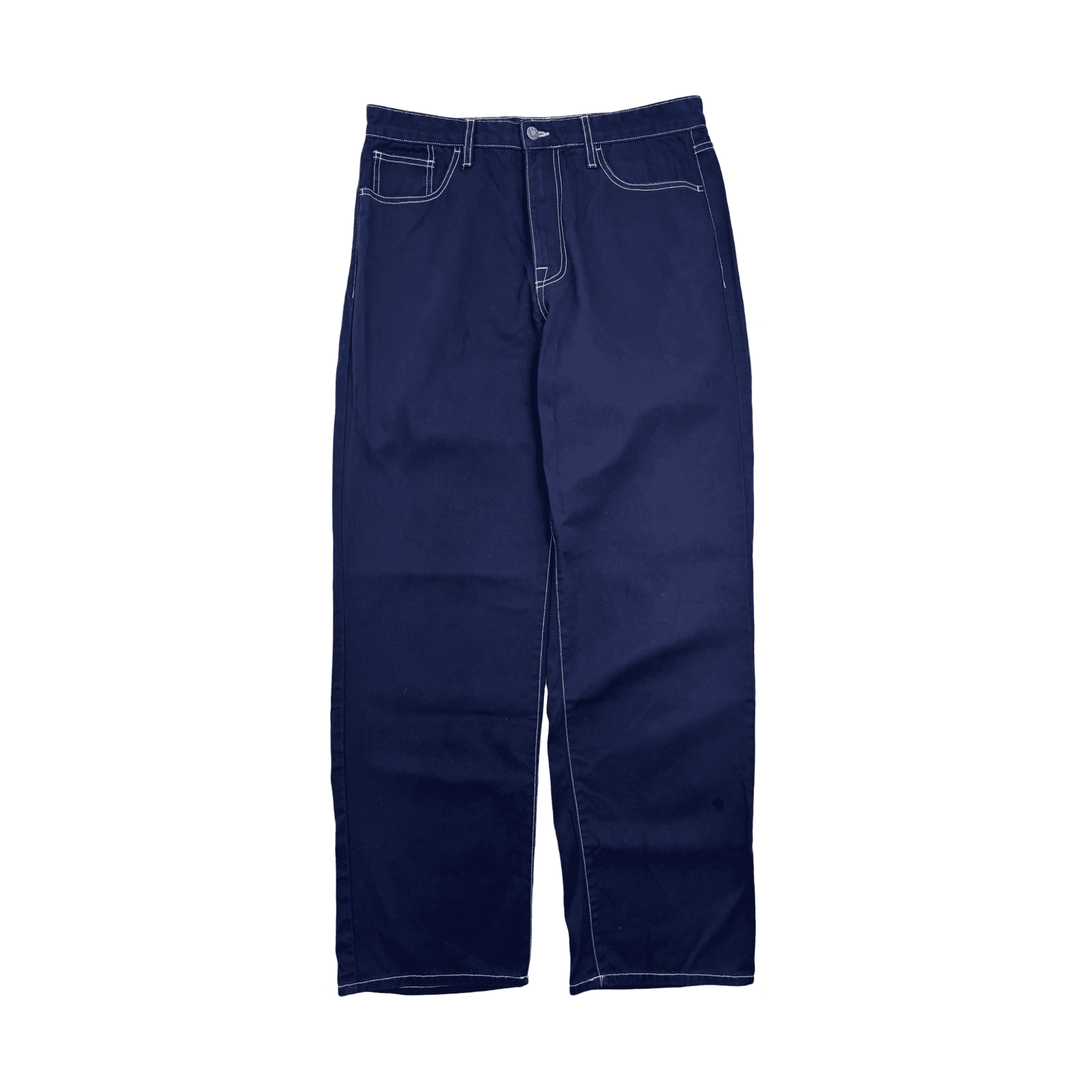 Noah Contrast Stitch Pants Navy Blue (USED)