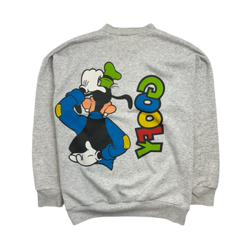 (L) Vintage 90s Disney Goofy Sweatshirt Grey