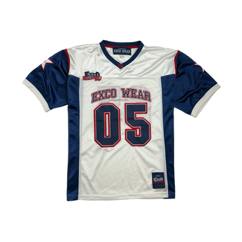 (L) Vintage 2000s Exco Wear Football Jersey White/Navy