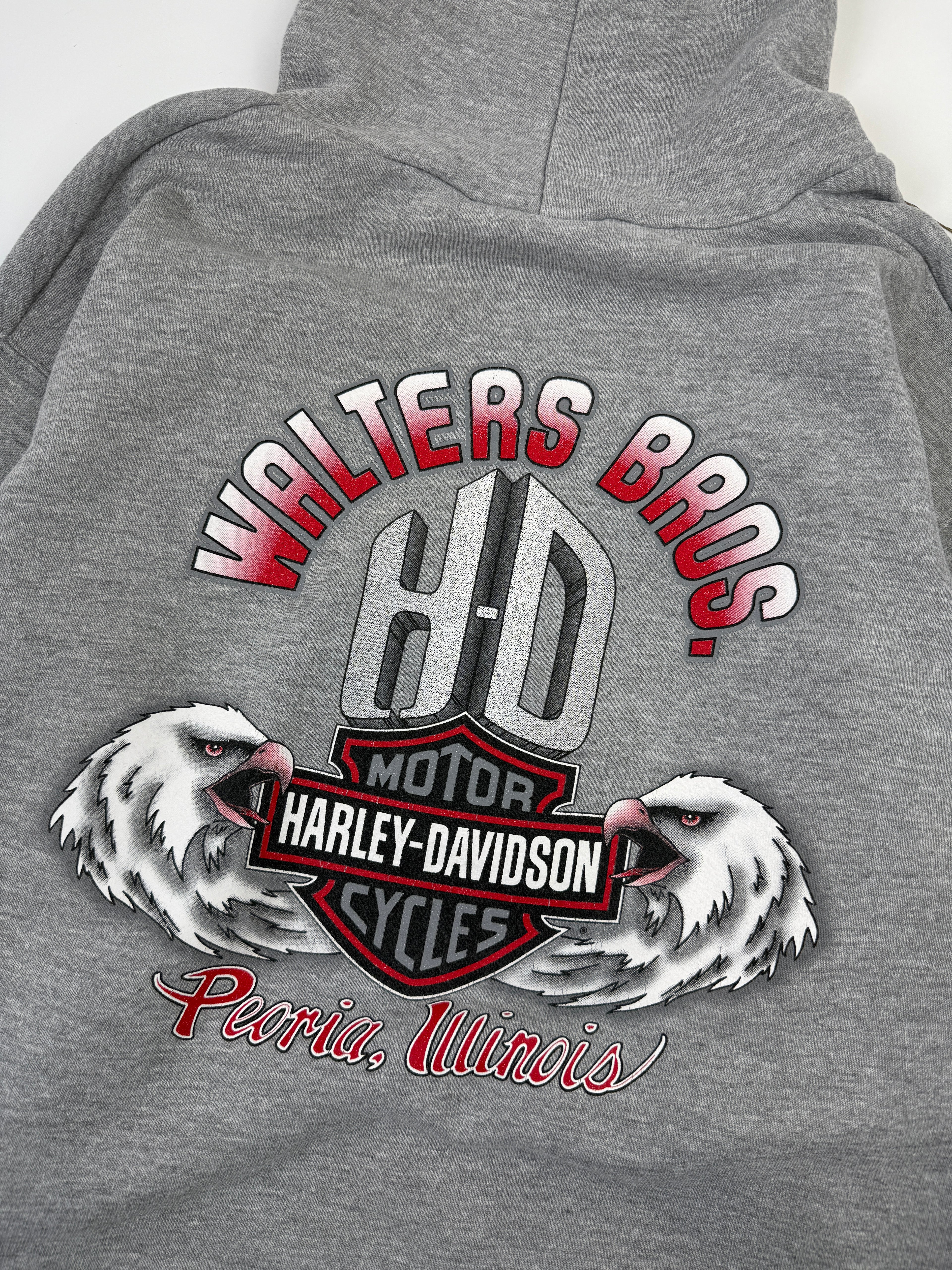 Vintage Harley Davidson Walters Bros Hoodie Grey