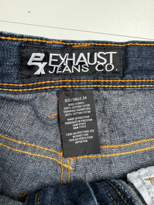 Vintage Y2k Exhaust Dark Denim Jeans Pants | Vitnage Clothing Store Canada