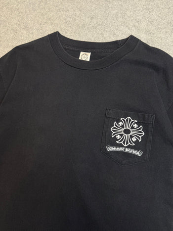 Vintage Chrome Hearts Cross Stamp Pocket Tee Black