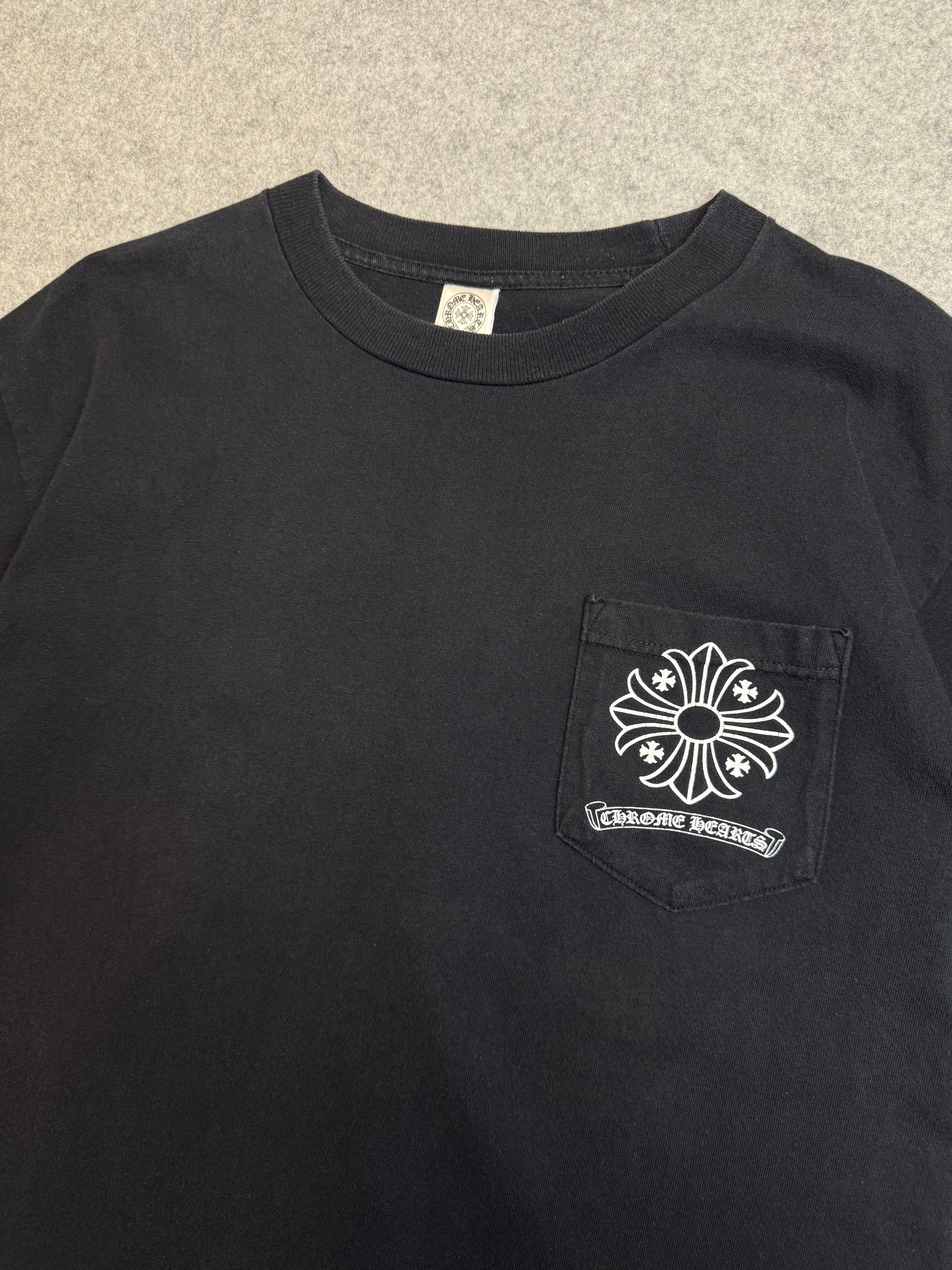 Vintage Chrome Hearts Cross Stamp Pocket Tee Black
