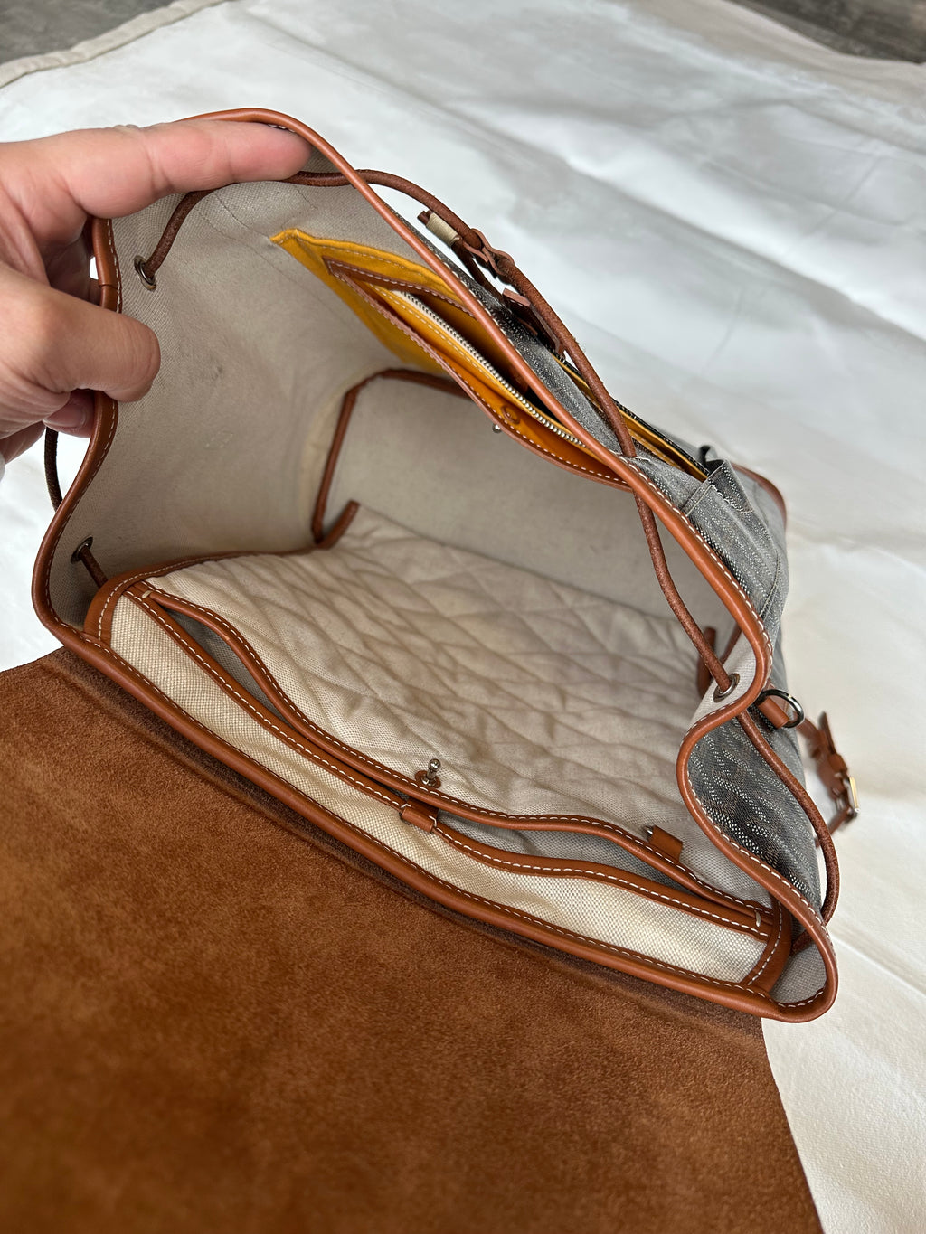 Goyard Alpin Goyardine Backpack Black/Tan