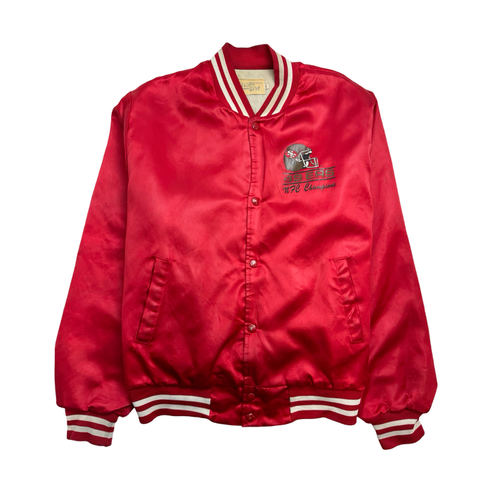 (M) Vintage 90s San Francisco Satin Jacket Red | Vitnage Clothing Store Canada