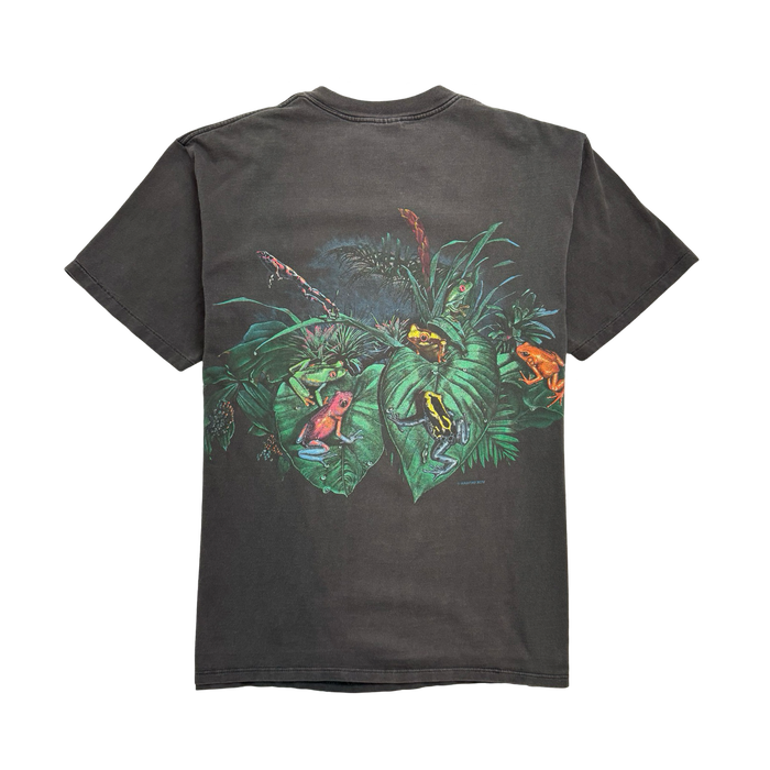 (L) Vintage 90s Nature Frog Tee Faded Black | Vitnage Clothing Store Canada