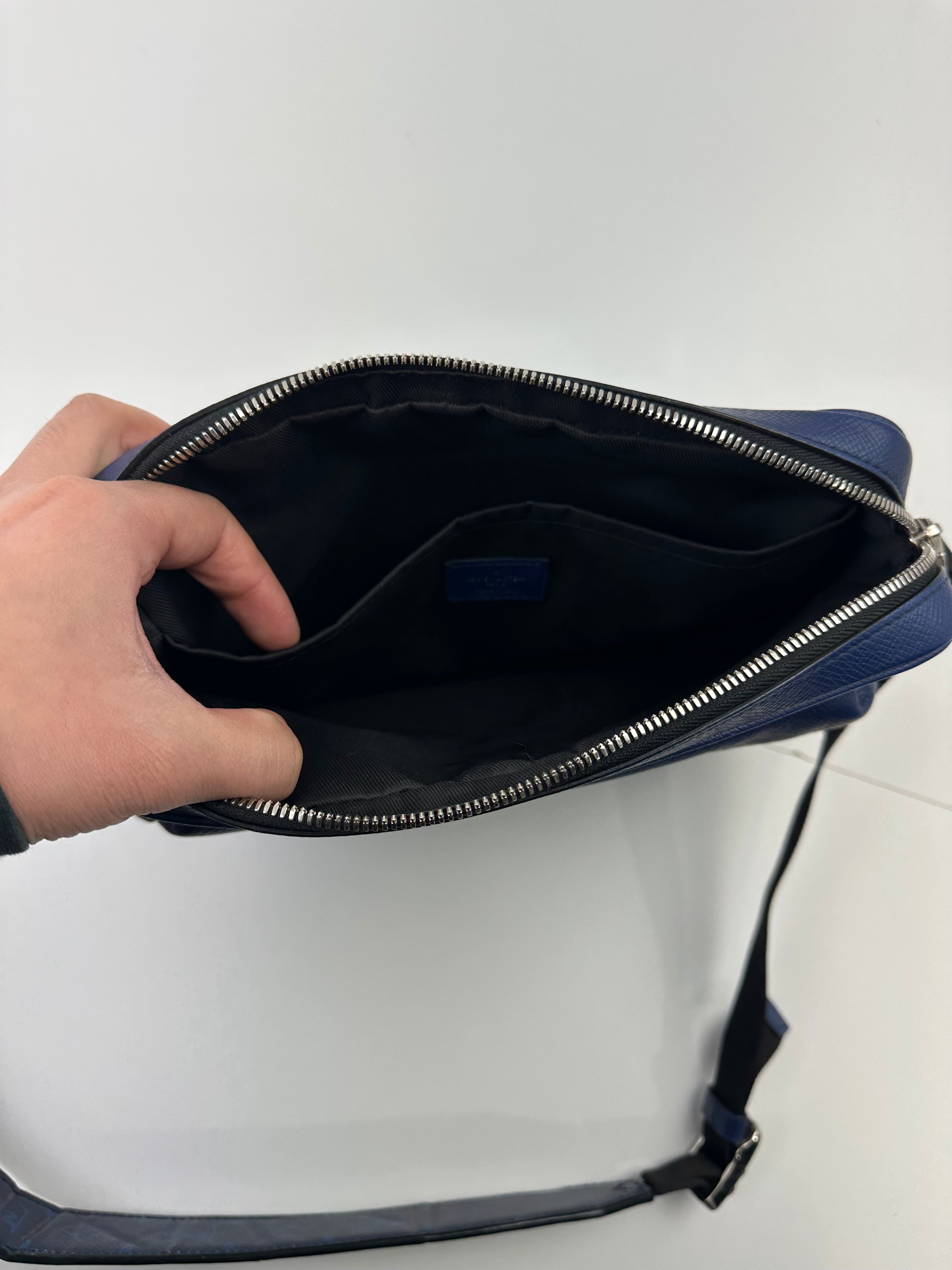 Louis Vuitton Outdoor Monogram Taiga Messenger Bag Blue