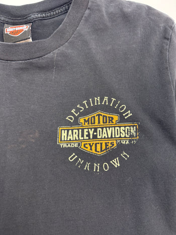 (M) Vintage Viking Land Harley-Davidson Tee Black