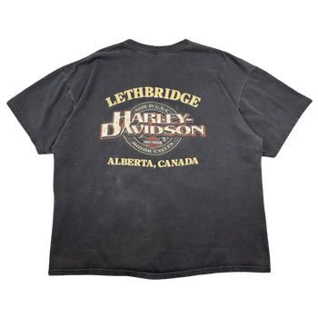 Vintage Harley Davidson Big Lightning Emblem Tee Black