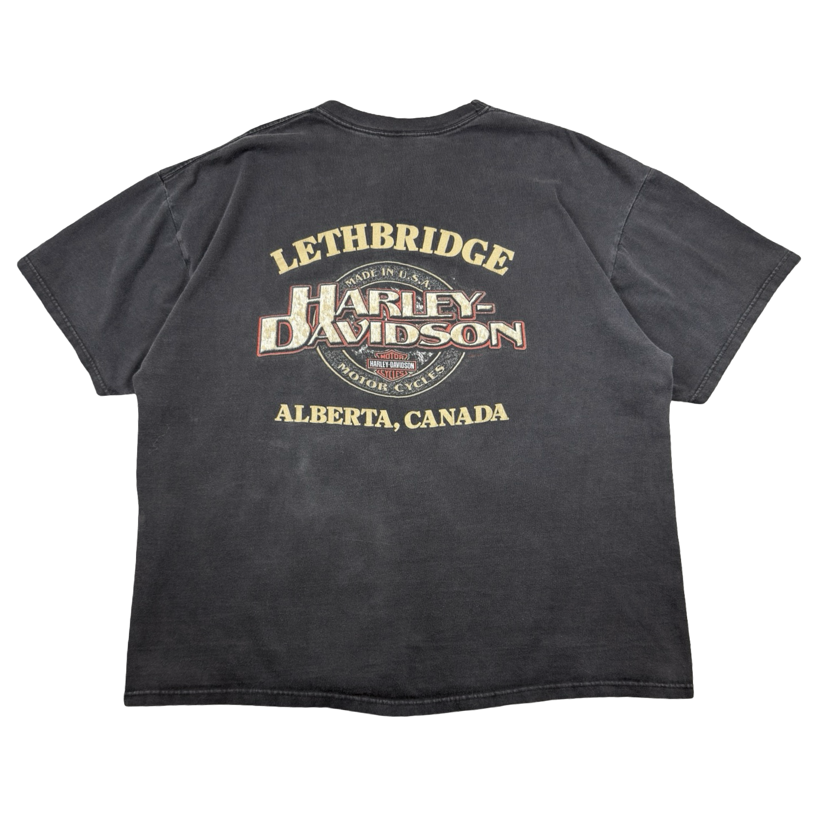 Vintage Harley Davidson Big Lightning Emblem Tee Black