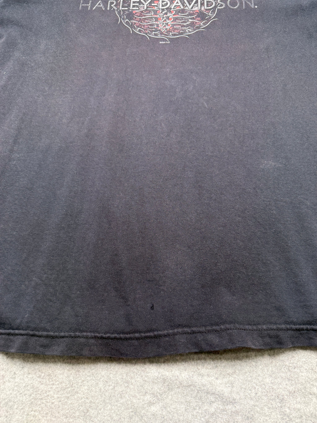 Vintage Harley Davidson Ribcage Flame Tee Black