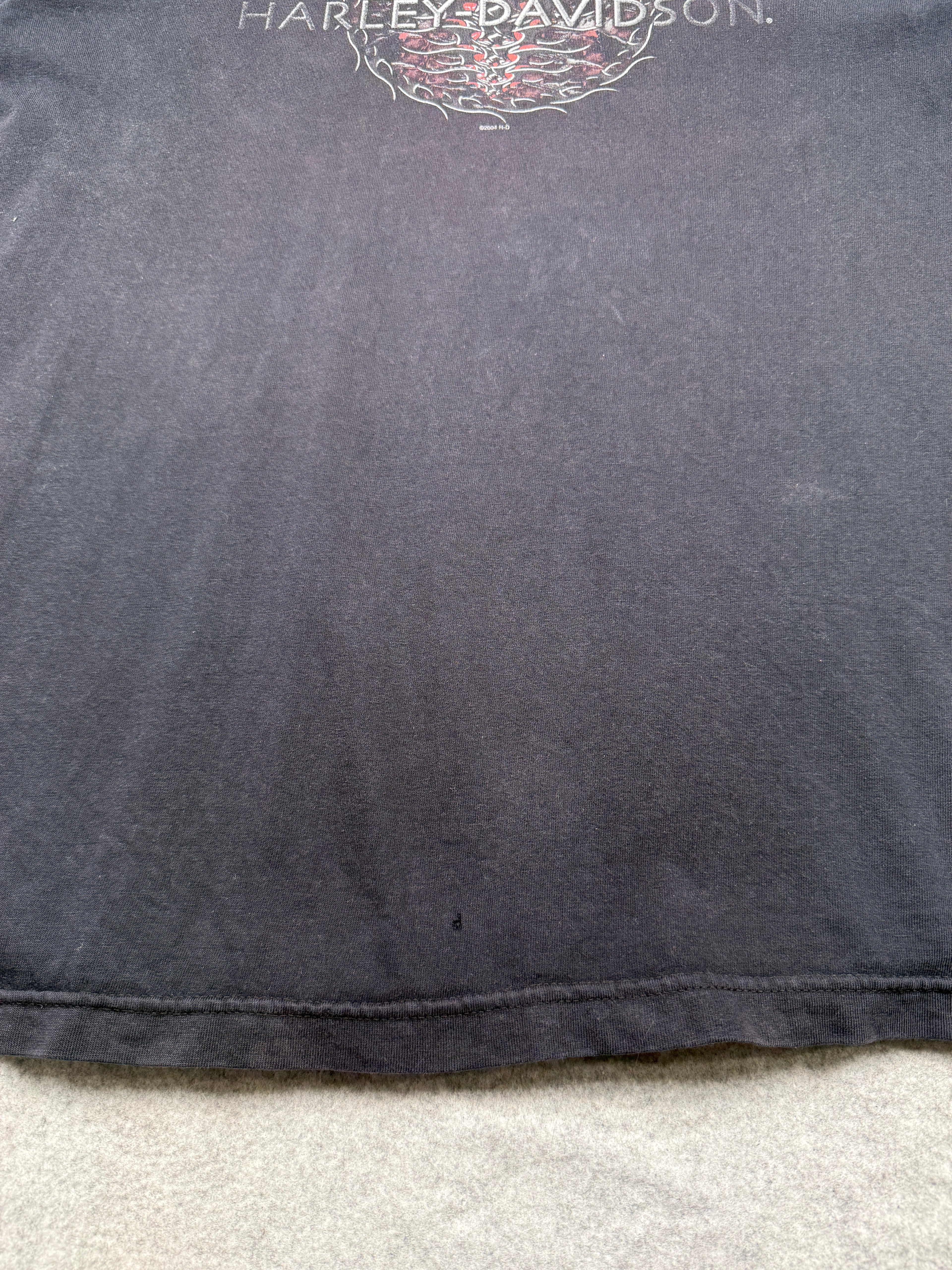 Vintage Harley Davidson Ribcage Flame Tee Black