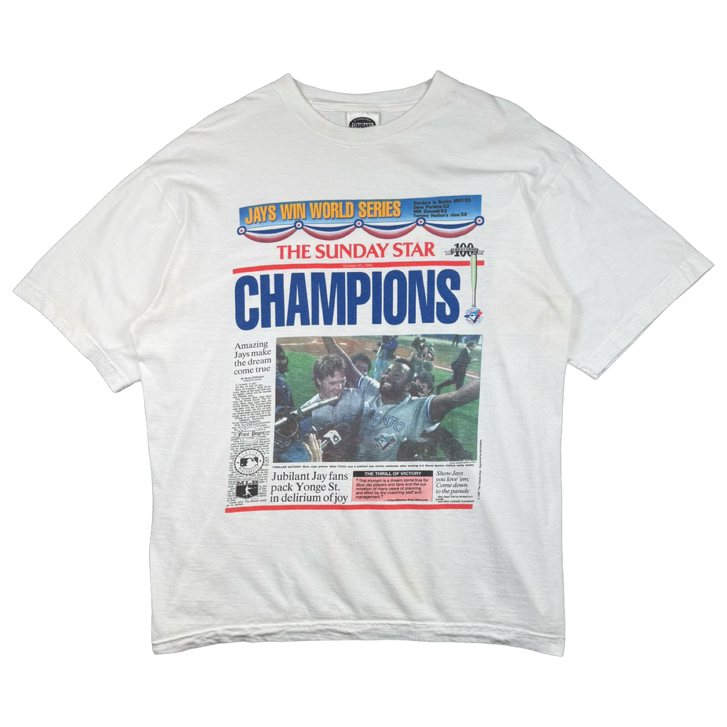 Vintage Toronto Blue Jays Sunday Star Magazine Champions Tee White