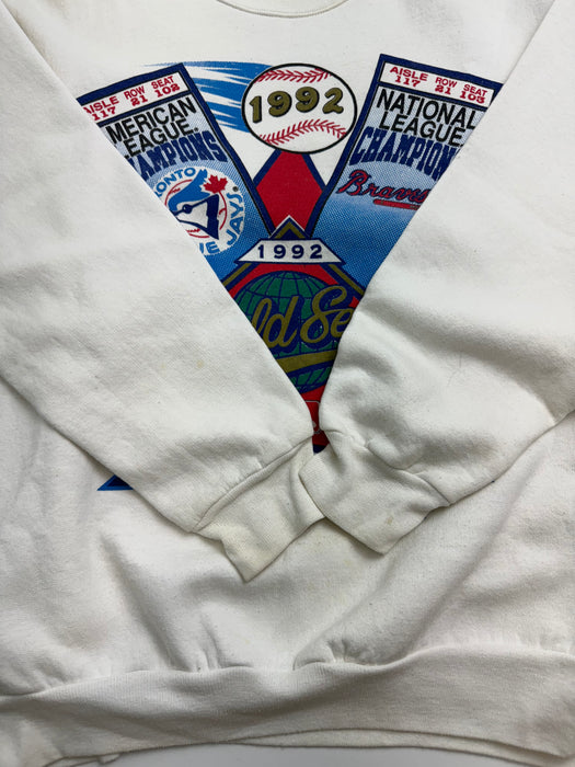 (M) Vintage '92 Toronto Blue Jays Sweatshirt White | Vitnage Clothing Store Canada